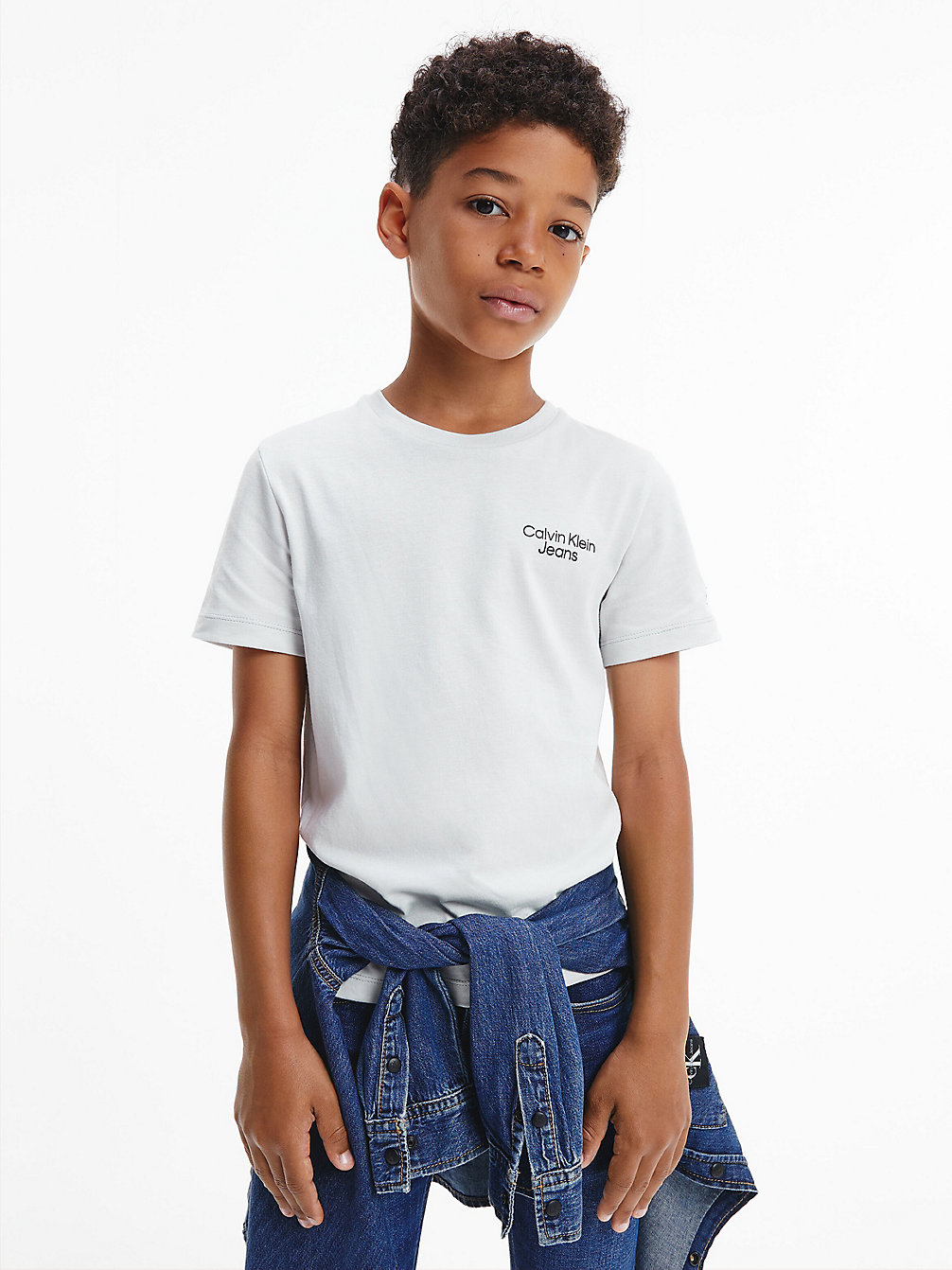 STONE GREY Organic Cotton T-Shirt undefined boys Calvin Klein