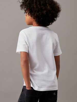 bright white logo t-shirt for boys calvin klein jeans