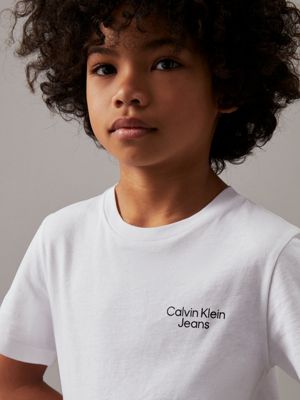 bright white logo t-shirt for boys calvin klein jeans