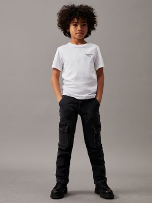 bright white logo t-shirt for boys calvin klein jeans