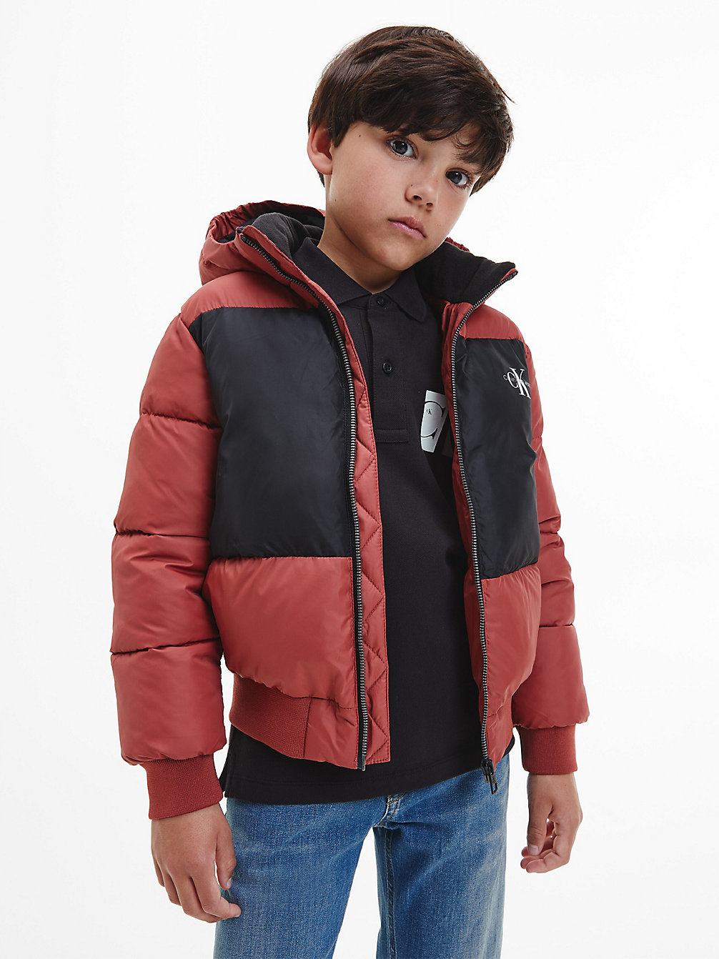 TERRACOTTA TILE Colourblock Puffer Jacket undefined boys Calvin Klein