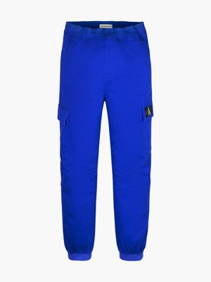 ULTRA BLUE Satin Stretch Cargo Trousers for boys CALVIN KLEIN JEANS