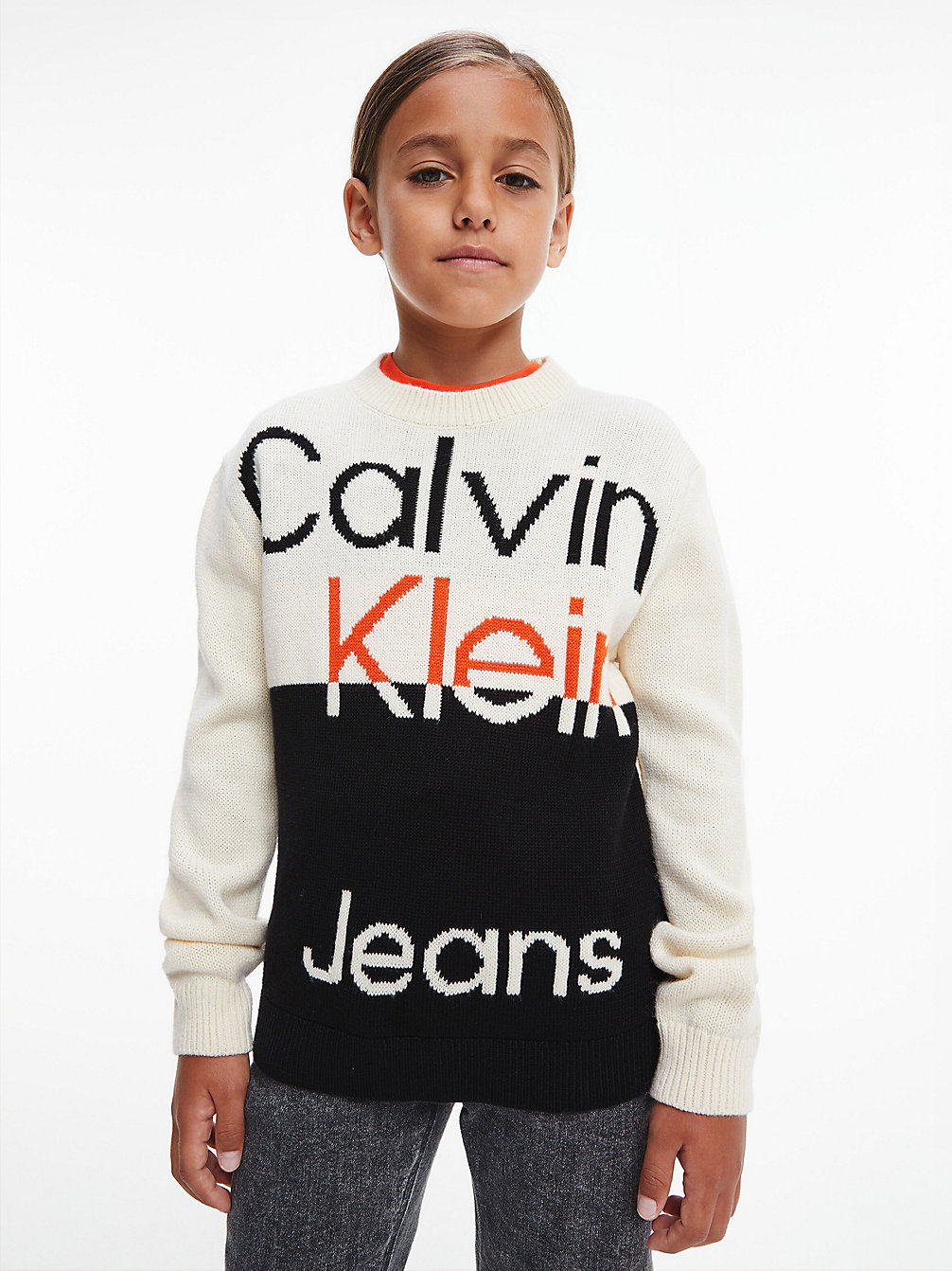 EGGSHELL Colourblock Logo Jumper undefined boys Calvin Klein