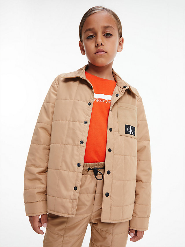 Timeless Camel Recycled Polyester Quilted Overshirt undefined boys Calvin Klein