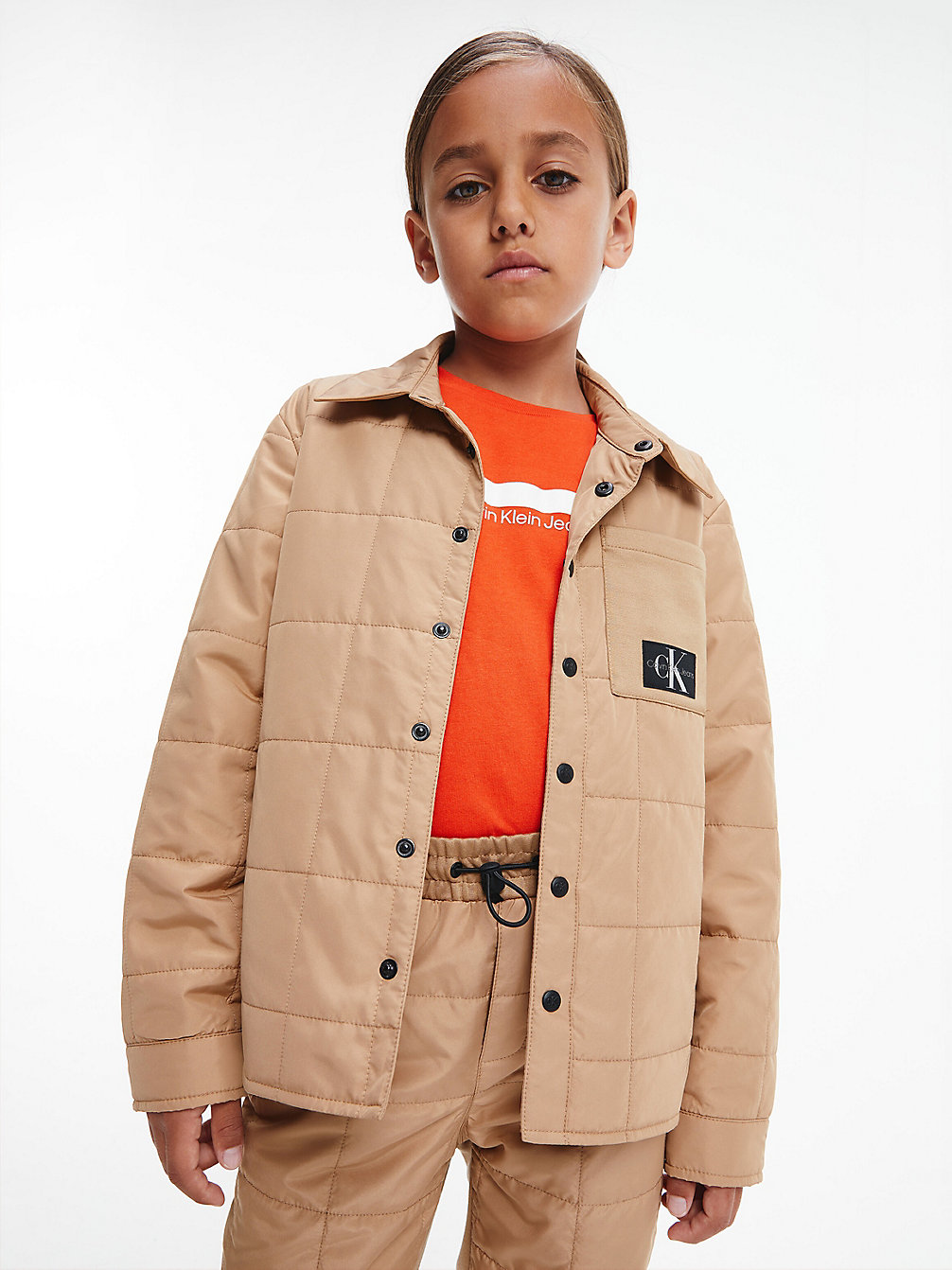 TIMELESS CAMEL Gestepptes Hemd Aus Recyceltem Polyester undefined boys Calvin Klein