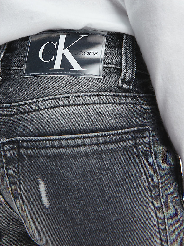 WASHED GREY DESTRUCTED Mid Rise Slim Jeans for boys CALVIN KLEIN JEANS
