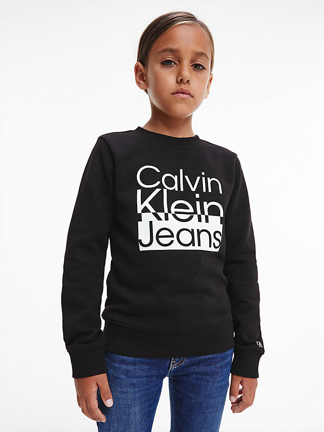 CK Black Logo Sweatshirt undefined boys Calvin Klein