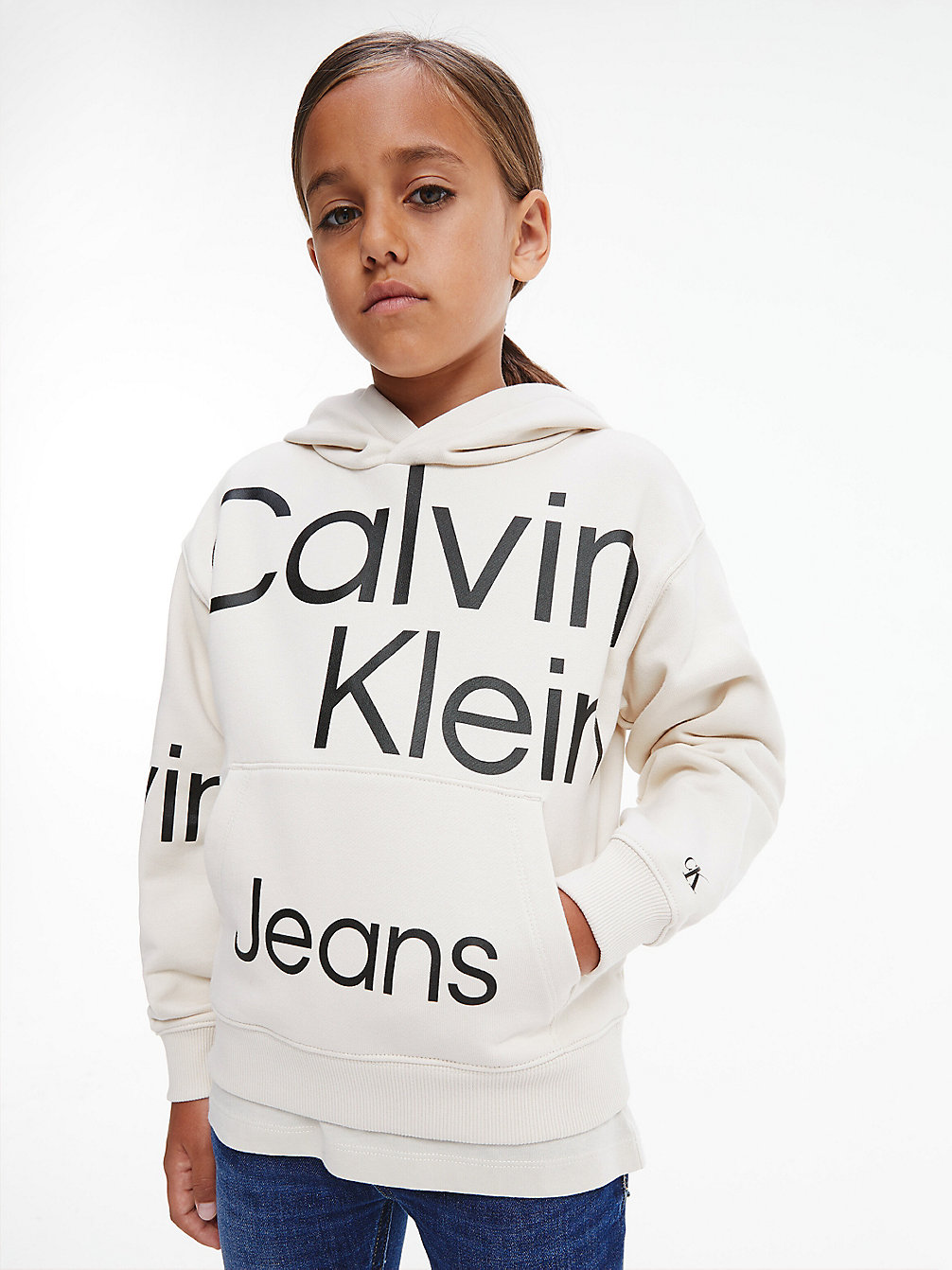 EGGSHELL > Bluza Z Kapturem Z Logo Na Całej Powierzchni > undefined boys - Calvin Klein