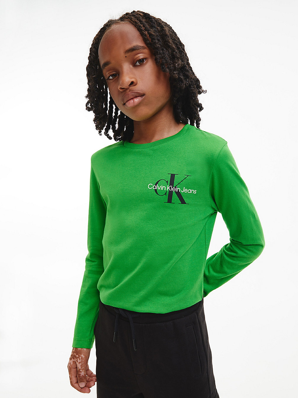 GALVANIC GREEN Long Sleeve Knit Top undefined boys Calvin Klein