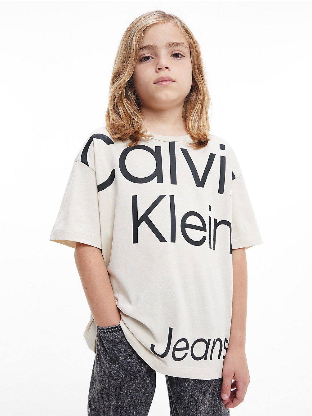 EGGSHELL > Футболка из органического хлопка с логотипом > undefined boys - Calvin Klein