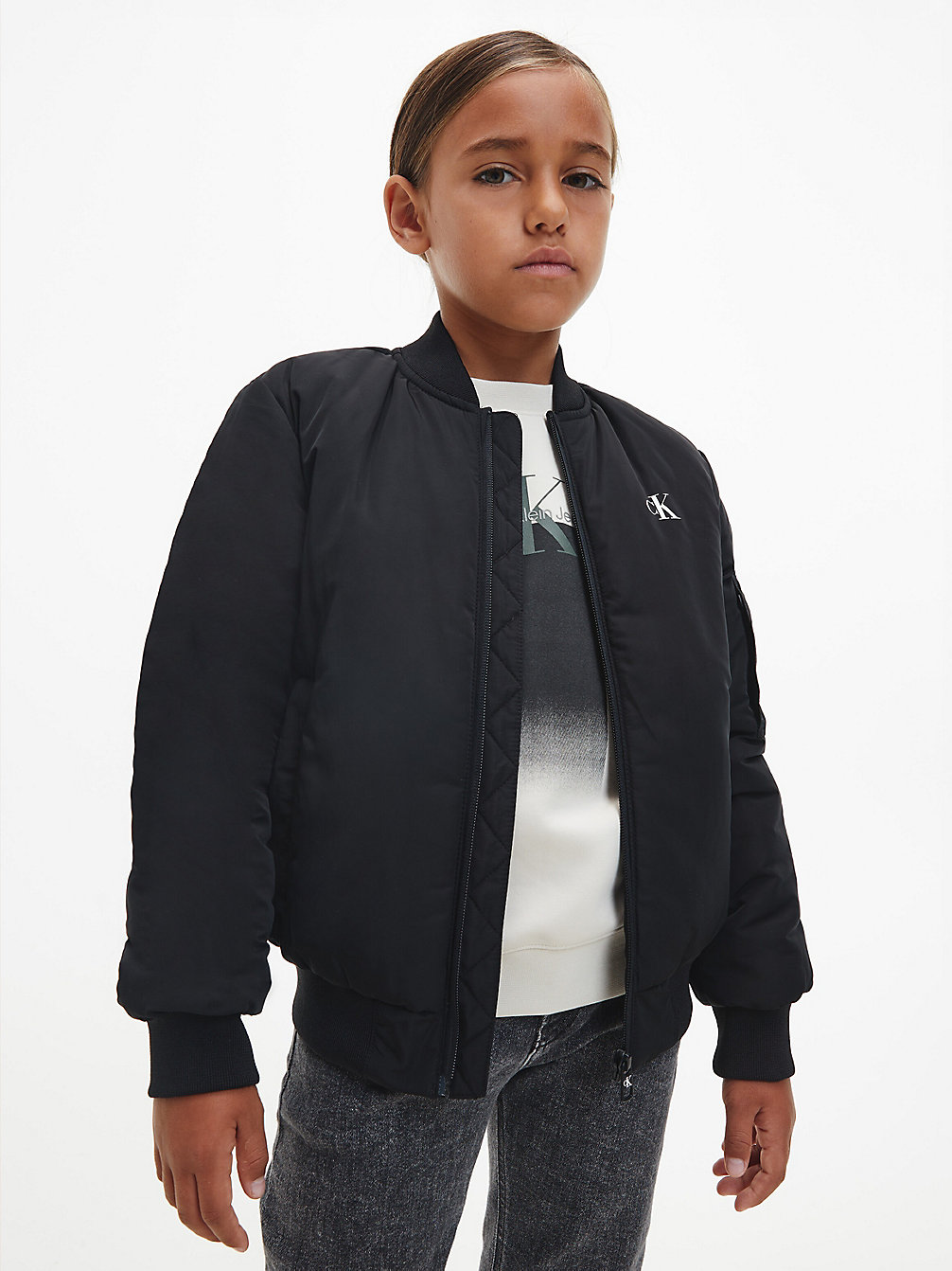 CK BLACK Recycled Polyester Bomber Jacket undefined boys Calvin Klein