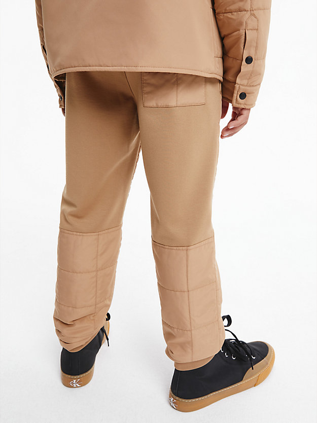 TIMELESS CAMEL Recycled Polyester Quilted Trousers for boys CALVIN KLEIN JEANS