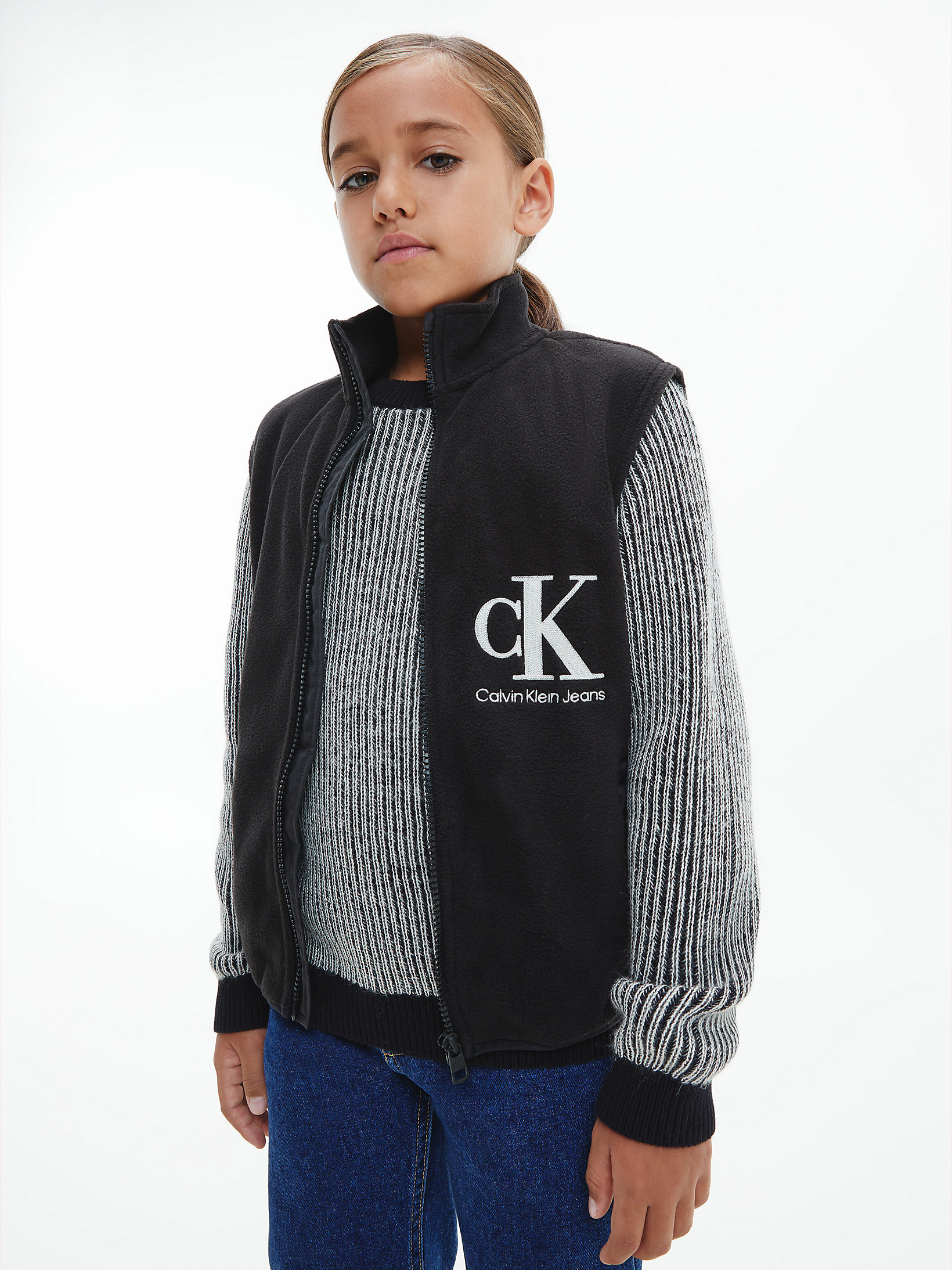 Calvin Klein Bambino Abbigliamento Cappotti e giubbotti Gilet Gilet con zip in pile 