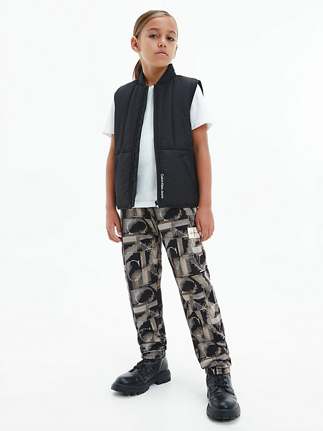 black recycled polyester gilet for boys calvin klein jeans