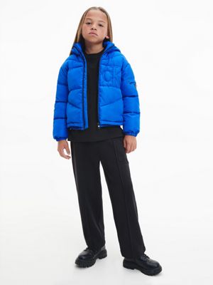 ULTRA BLUE Swobodna kurtka puchowa z logo dla boys CALVIN KLEIN JEANS