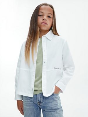 BRIGHT WHITE Gewebtes Hemd Aus Stretch-Popeline undefined boys Calvin Klein