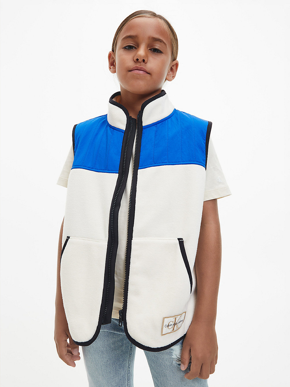 MUSLIN Gilet Con Zip Colourblock In Felpa undefined bambino Calvin Klein