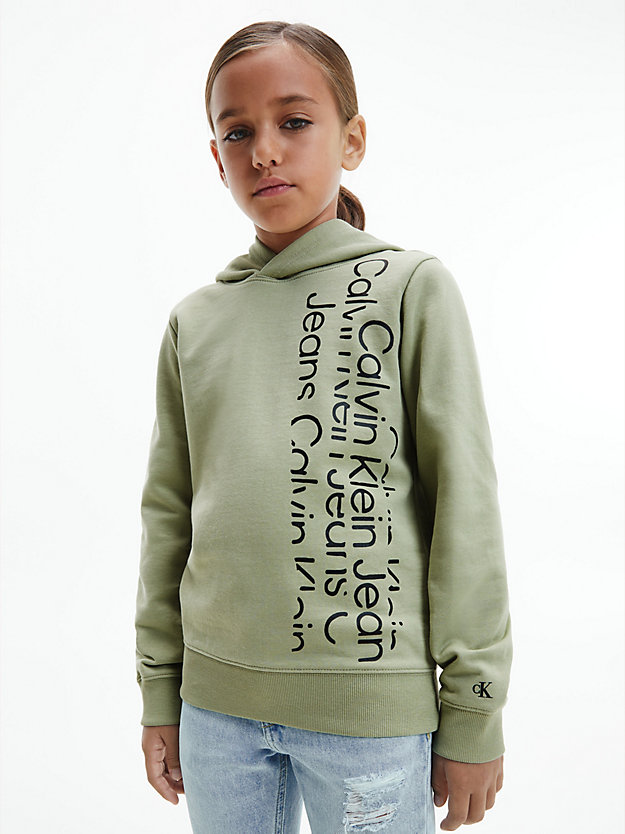 earth sage logo hoodie for boys calvin klein jeans