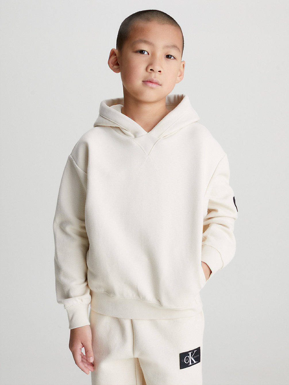 MUSLIN Textured Hoodie undefined boys Calvin Klein