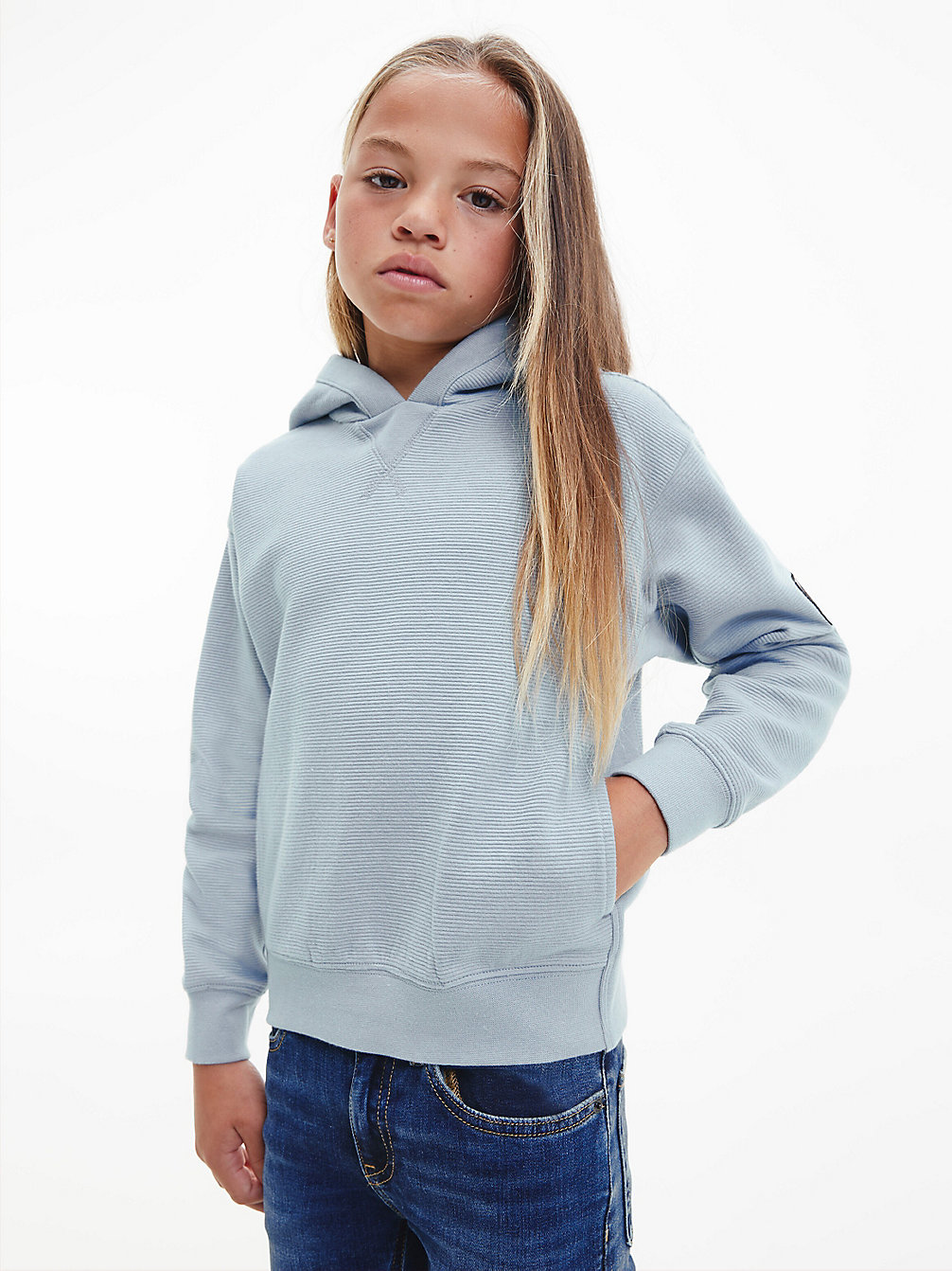 ICELAND BLUE Felpa Con Cappuccio Testurizzato undefined bambino Calvin Klein