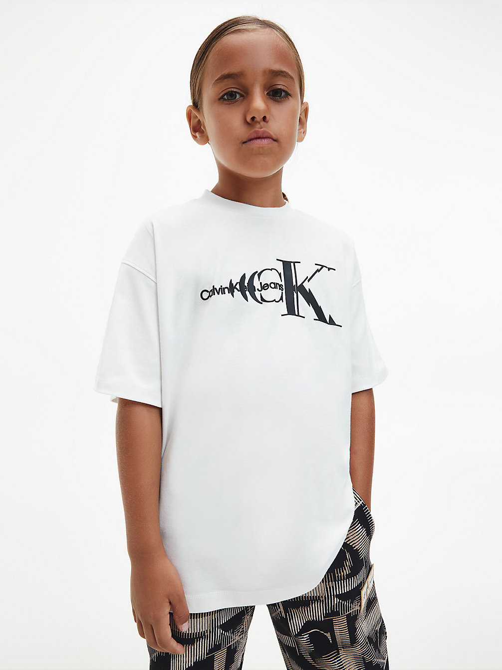 BRIGHT WHITE T-Shirt Avec Logo undefined boys Calvin Klein