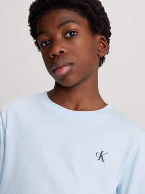 blue 2 pack logo sleeve t-shirts for boys calvin klein jeans