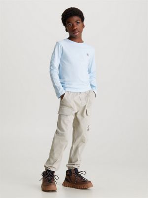 blue 2 pack logo sleeve t-shirts for boys calvin klein jeans