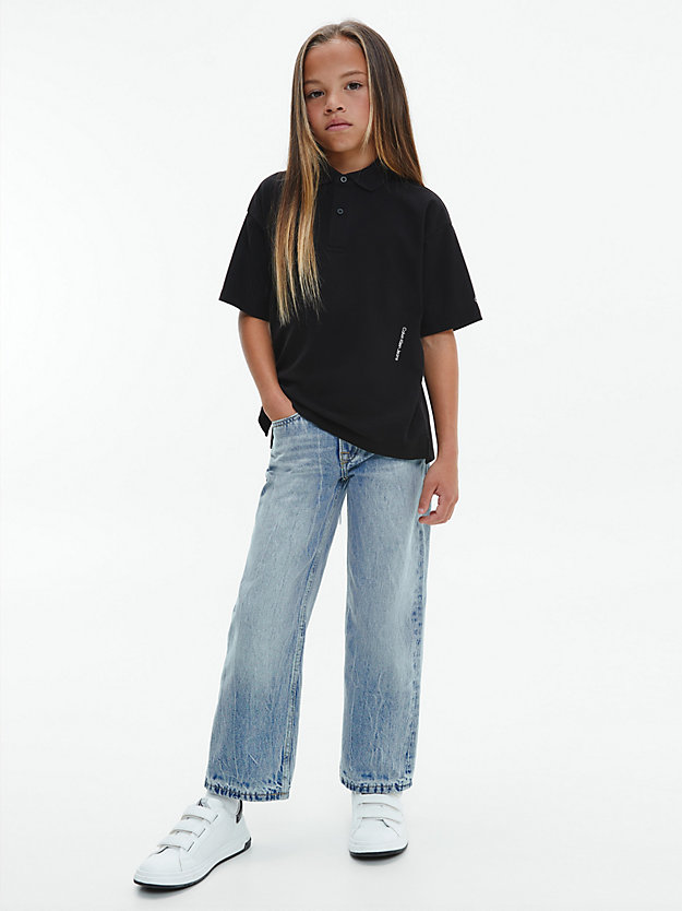 ck black relaxed skater polo shirt for boys calvin klein jeans