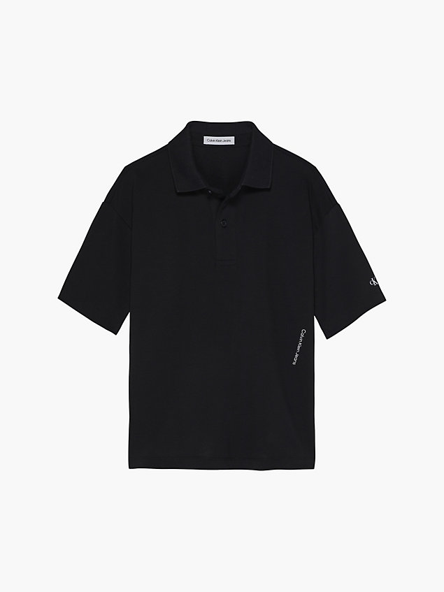 black relaxed skater polo shirt for boys calvin klein jeans