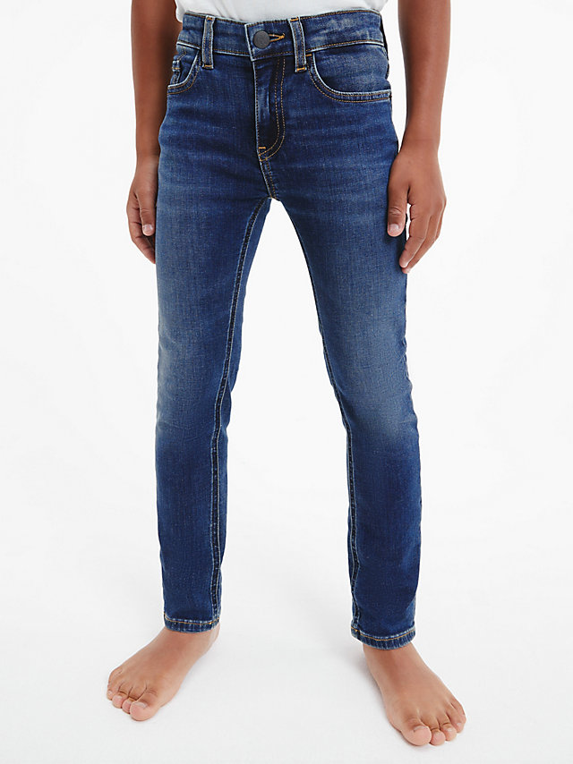 Essential Dark Blue Mid Rise Slim Jeans undefined boys Calvin Klein