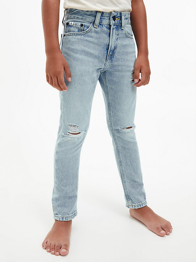 chalky blue dstr dad jeans for boys calvin klein jeans