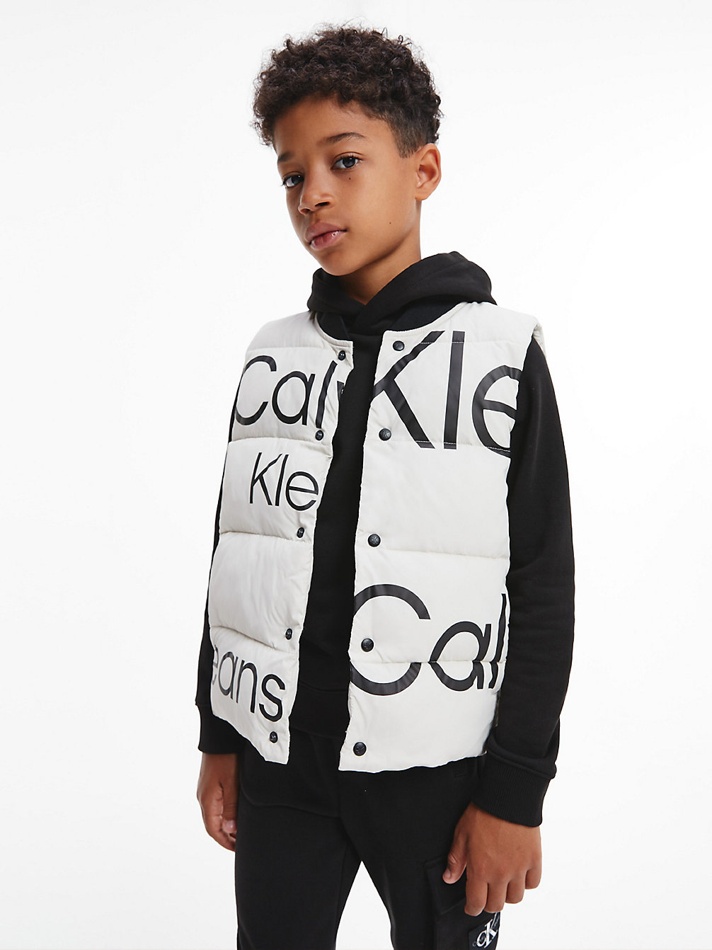 EGGSHELL Recycled Polyester Logo Puffer Gilet undefined boys Calvin Klein
