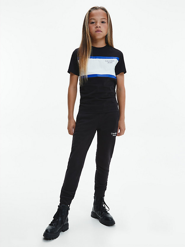 ck black colourblock t-shirt for boys calvin klein jeans
