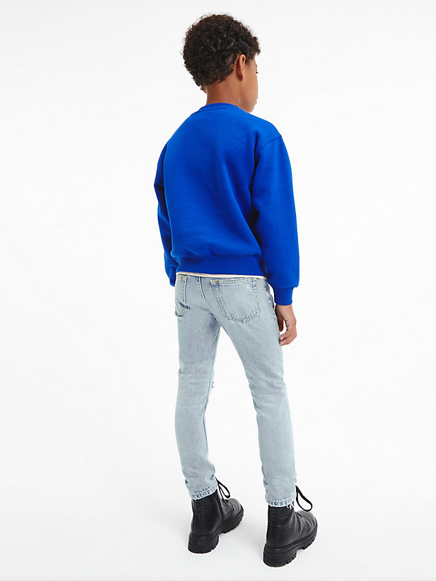 sudadera con logo blue de nino calvin klein jeans