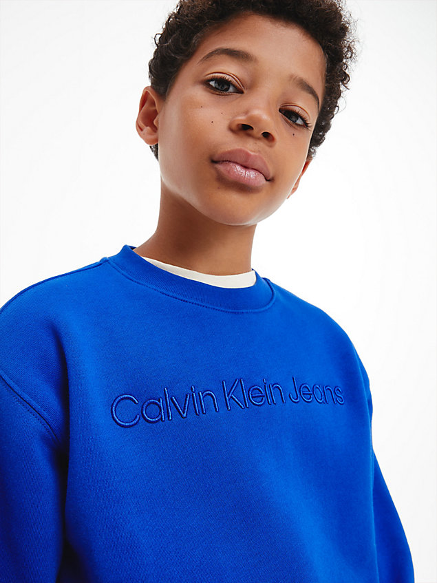 blue logo-sweatshirt für jungen - calvin klein jeans