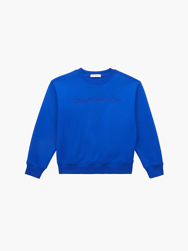 blue logo sweatshirt for boys calvin klein jeans