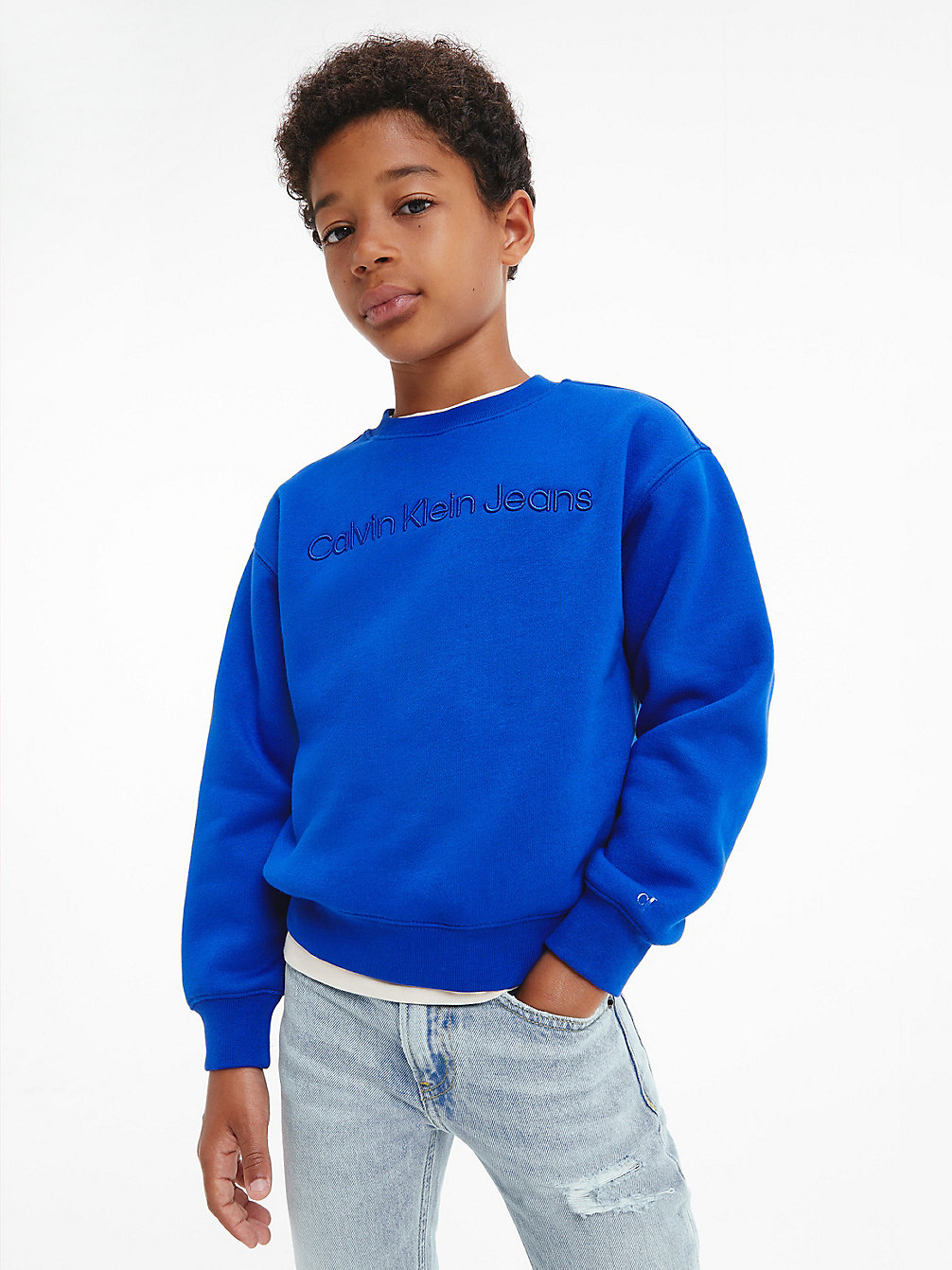 ULTRA BLUE Sweat-Shirt Avec Logo undefined garcons Calvin Klein