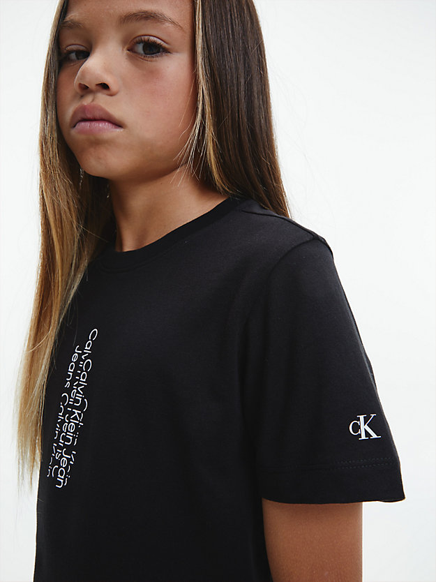 CK BLACK Organic Cotton Logo T-shirt for boys CALVIN KLEIN JEANS