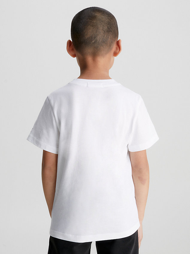camiseta de algodón orgánico con logo white de nino calvin klein jeans