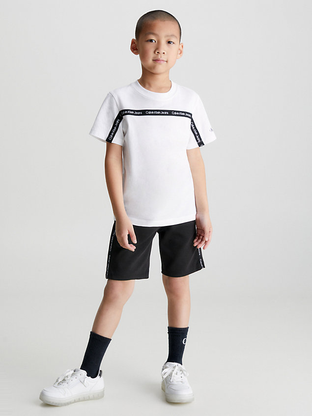 white organic cotton logo t-shirt for boys calvin klein jeans