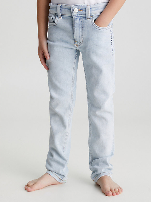 LIGHT BLEACHED STRETCH Mid Rise Slim Jeans for boys CALVIN KLEIN JEANS