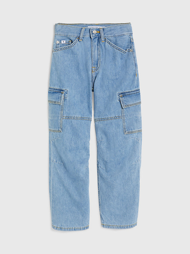 utility washed blue relaxed skater jeans for boys calvin klein jeans