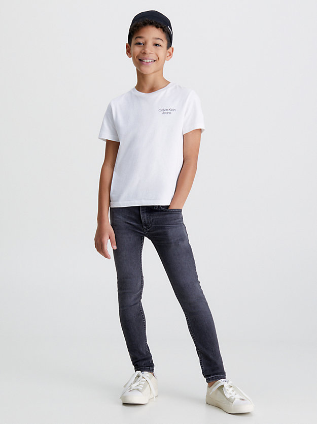 washed black mid rise skinny jeans for boys calvin klein jeans