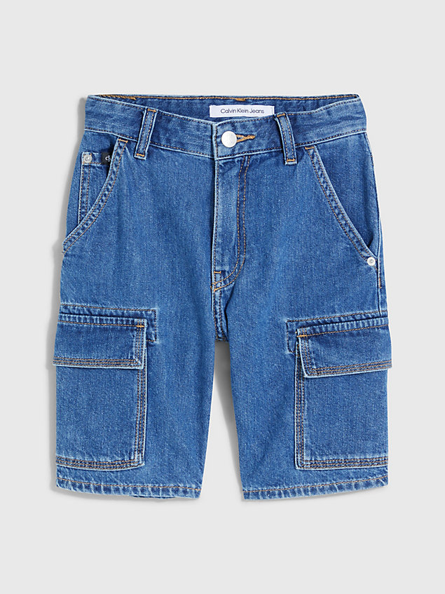 short cargo en denim blue pour garcons calvin klein jeans