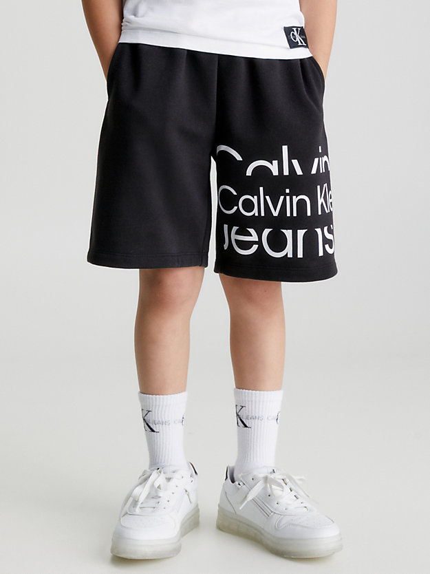 CK BLACK Logo Jogger Shorts for boys CALVIN KLEIN JEANS