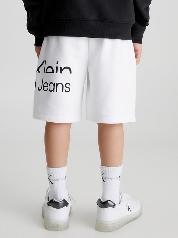 BRIGHT WHITE Logo Jogger Shorts for boys CALVIN KLEIN JEANS