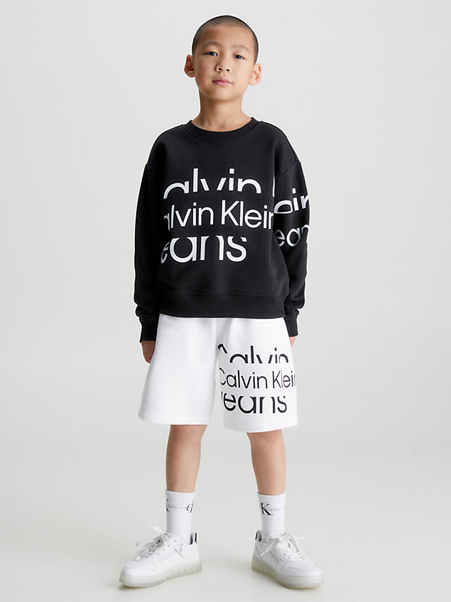 white jogging-shorts mit logo für boys - calvin klein jeans