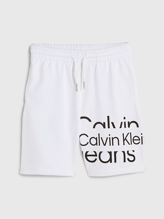 BRIGHT WHITE Logo Jogger Shorts for boys CALVIN KLEIN JEANS