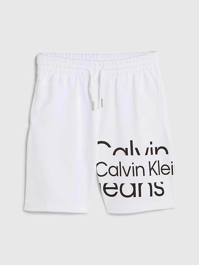 white jogging-shorts mit logo für boys - calvin klein jeans