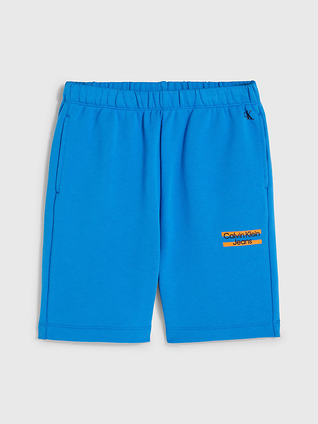 blue jogging-shorts aus bio-baumwolle für jungen - calvin klein jeans